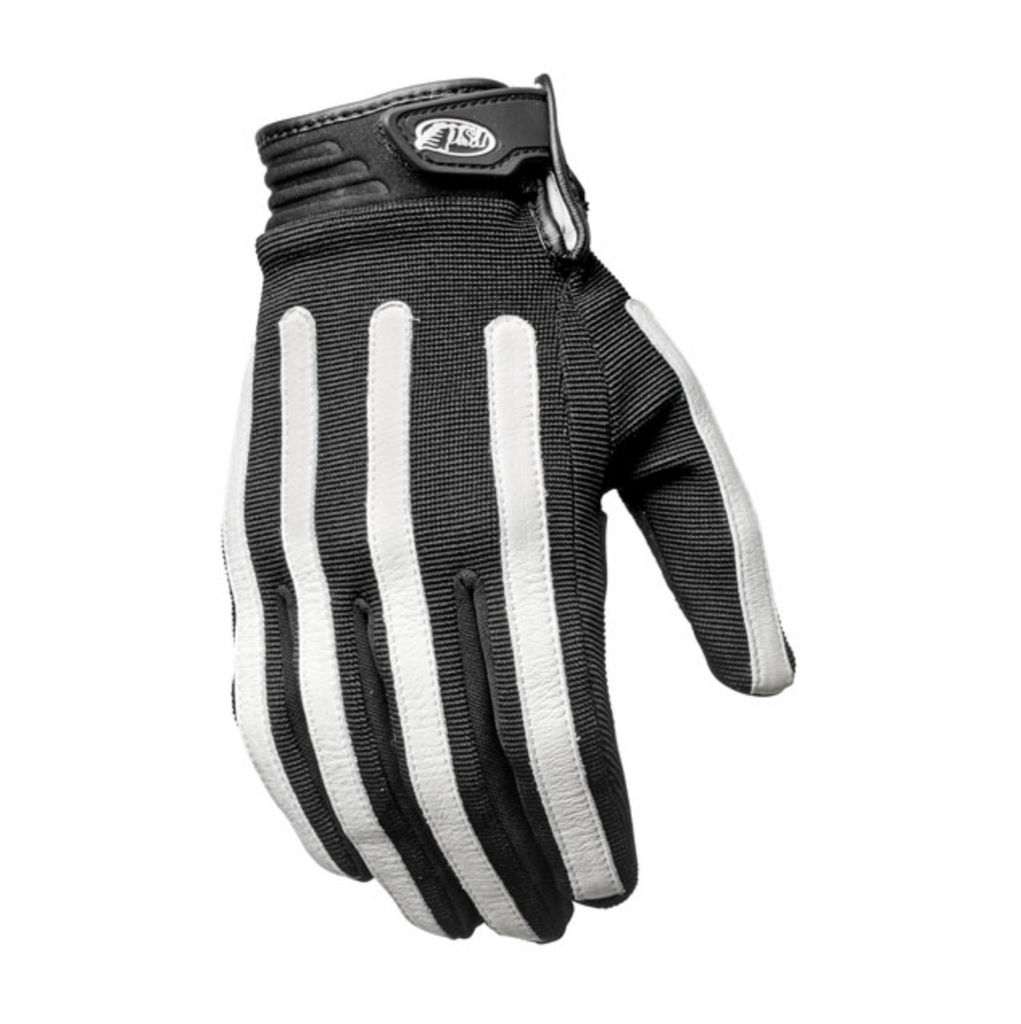 ROLAND SANDS STRAND TEXTILE GLOVES BLACK/WHITE - Dutch on Wheels